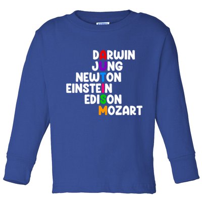 Autism Support Darwin Jung Newton Einstein Edison Mozart Toddler Long Sleeve Shirt