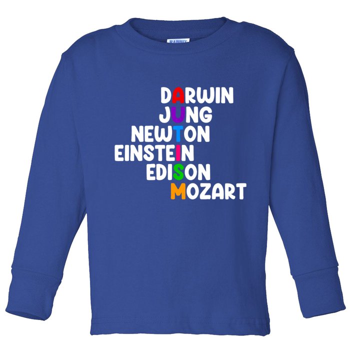 Autism Support Darwin Jung Newton Einstein Edison Mozart Toddler Long Sleeve Shirt