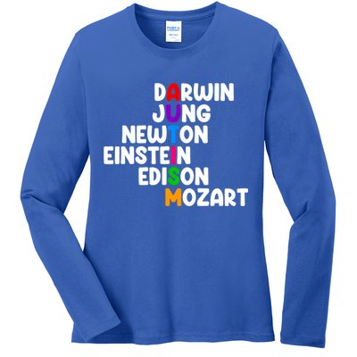 Autism Support Darwin Jung Newton Einstein Edison Mozart Ladies Long Sleeve Shirt