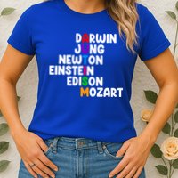 Autism Support Darwin Jung Newton Einstein Edison Mozart Womens T-Shirt