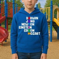 Autism Support Darwin Jung Newton Einstein Edison Mozart Kids Hoodie