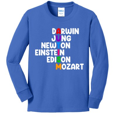 Autism Support Darwin Jung Newton Einstein Edison Mozart Kids Long Sleeve Shirt