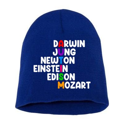 Autism Support Darwin Jung Newton Einstein Edison Mozart Short Acrylic Beanie