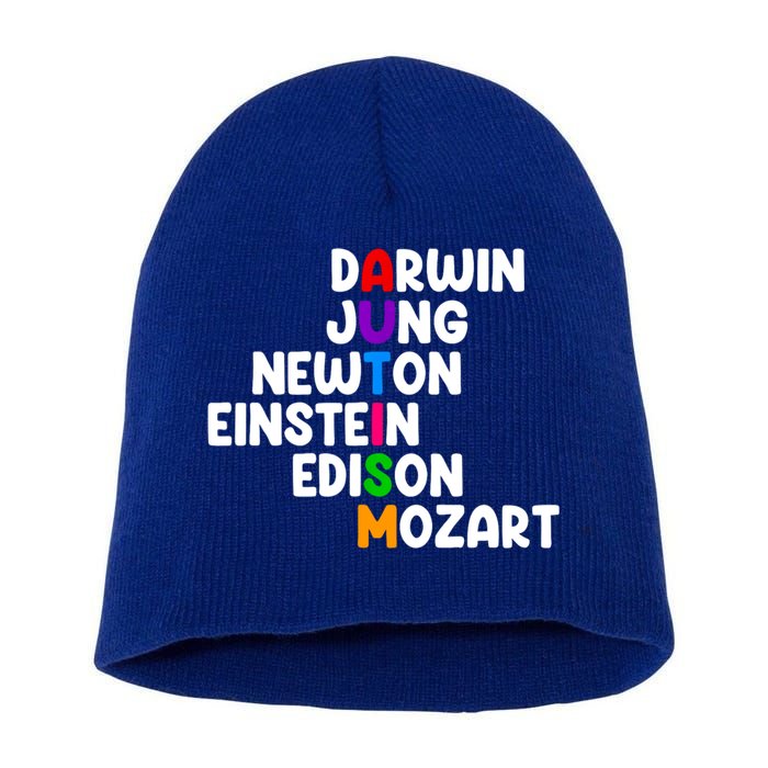 Autism Support Darwin Jung Newton Einstein Edison Mozart Short Acrylic Beanie