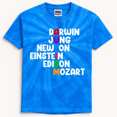 Autism Support Darwin Jung Newton Einstein Edison Mozart Kids Tie-Dye T-Shirt