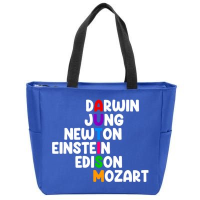 Autism Support Darwin Jung Newton Einstein Edison Mozart Zip Tote Bag