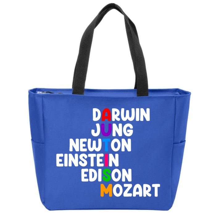 Autism Support Darwin Jung Newton Einstein Edison Mozart Zip Tote Bag