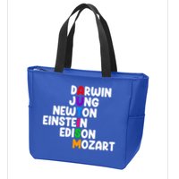 Autism Support Darwin Jung Newton Einstein Edison Mozart Zip Tote Bag