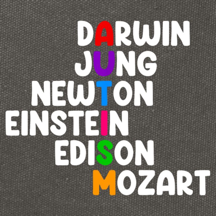 Autism Support Darwin Jung Newton Einstein Edison Mozart Cotton Canvas Backpack