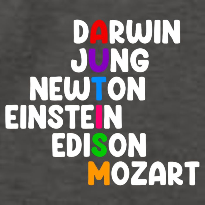 Autism Support Darwin Jung Newton Einstein Edison Mozart Vector Backpack