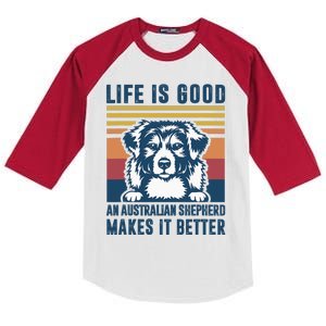 Australian Shepherd Dog Gifts Men Women Australian Shepherd Kids Colorblock Raglan Jersey