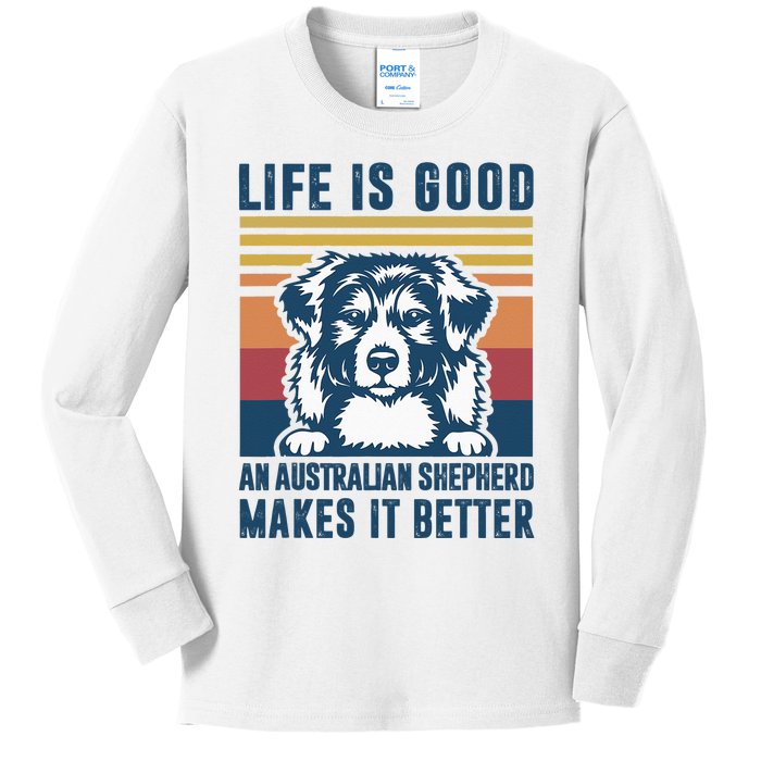 Australian Shepherd Dog Gifts Men Women Australian Shepherd Kids Long Sleeve Shirt