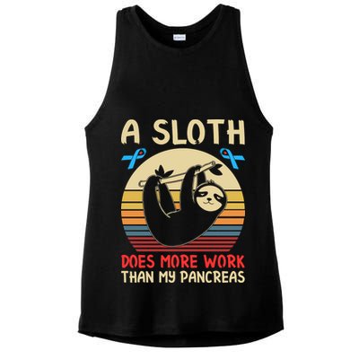 A Sloth Does More Work Than My Pancreas Ladies PosiCharge Tri-Blend Wicking Tank