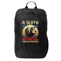 A Sloth Does More Work Than My Pancreas City Backpack