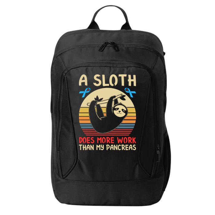 A Sloth Does More Work Than My Pancreas City Backpack