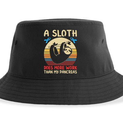 A Sloth Does More Work Than My Pancreas Sustainable Bucket Hat