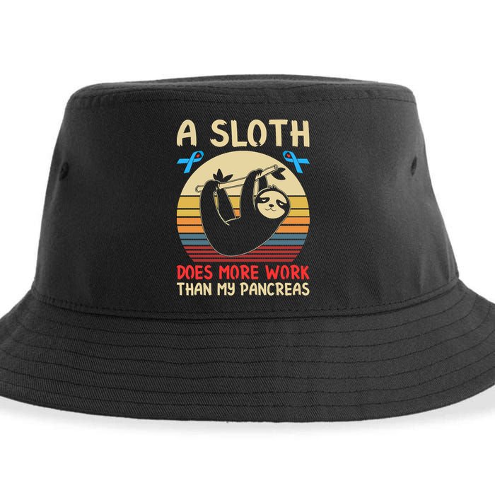 A Sloth Does More Work Than My Pancreas Sustainable Bucket Hat