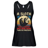 A Sloth Does More Work Than My Pancreas Ladies Essential Flowy Tank