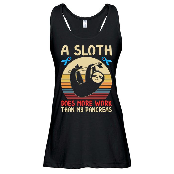 A Sloth Does More Work Than My Pancreas Ladies Essential Flowy Tank