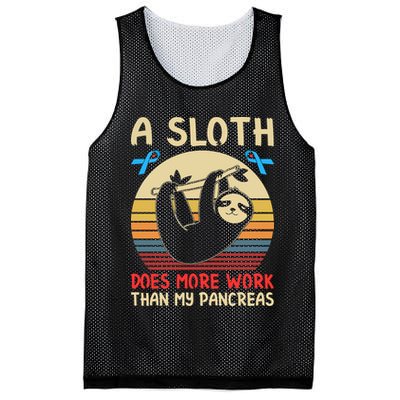 A Sloth Does More Work Than My Pancreas Mesh Reversible Basketball Jersey Tank