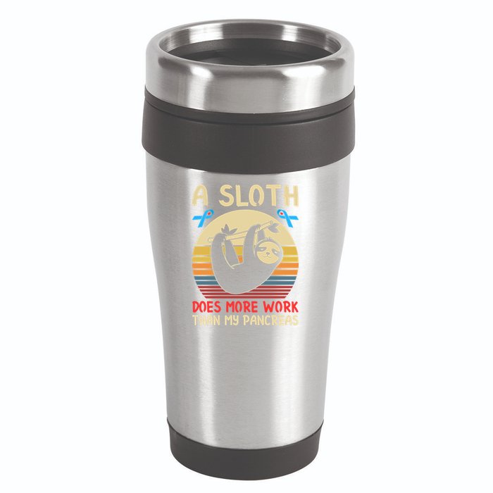 A Sloth Does More Work Than My Pancreas 16oz Travel Tumbler