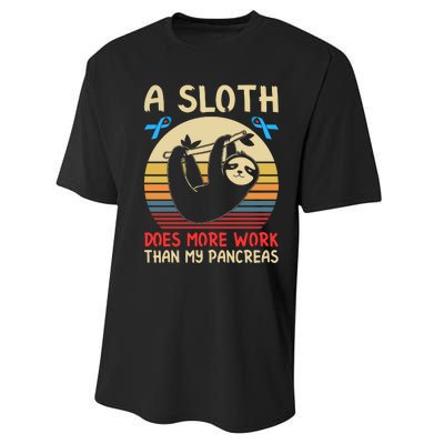 A Sloth Does More Work Than My Pancreas Performance Sprint T-Shirt