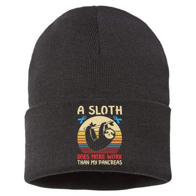 A Sloth Does More Work Than My Pancreas Sustainable Knit Beanie