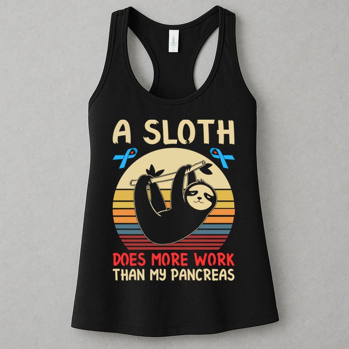A Sloth Does More Work Than My Pancreas Womens Tank Top