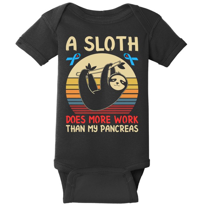 A Sloth Does More Work Than My Pancreas Baby Bodysuit