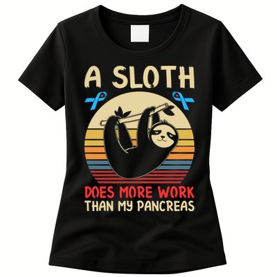 A Sloth Does More Work Than My Pancreas Womens T-Shirt