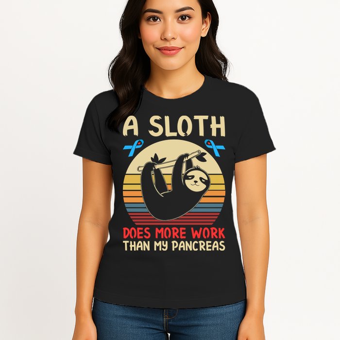 A Sloth Does More Work Than My Pancreas Womens T-Shirt