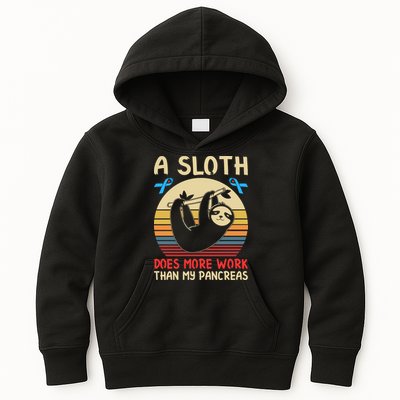A Sloth Does More Work Than My Pancreas Kids Hoodie