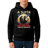 A Sloth Does More Work Than My Pancreas Kids Hoodie
