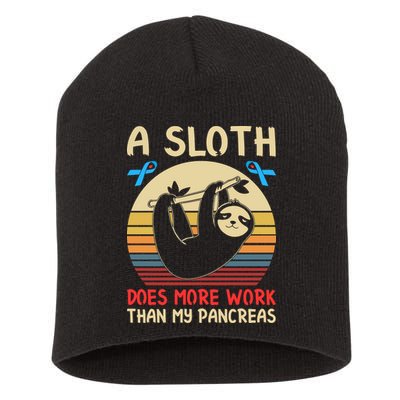 A Sloth Does More Work Than My Pancreas Short Acrylic Beanie