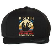 A Sloth Does More Work Than My Pancreas Wool Snapback Cap