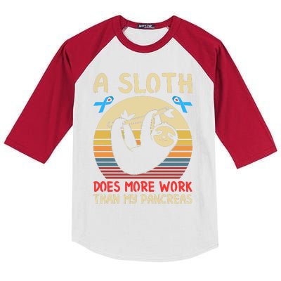 A Sloth Does More Work Than My Pancreas Kids Colorblock Raglan Jersey