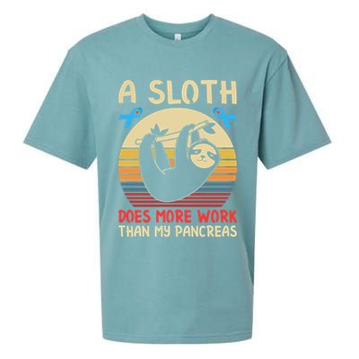 A Sloth Does More Work Than My Pancreas Sueded Cloud Jersey T-Shirt