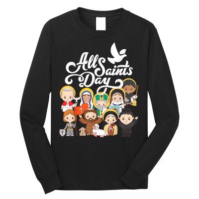 All Saints Day Kids Catholic St Francis Therese Joan Of Arc Long Sleeve Shirt