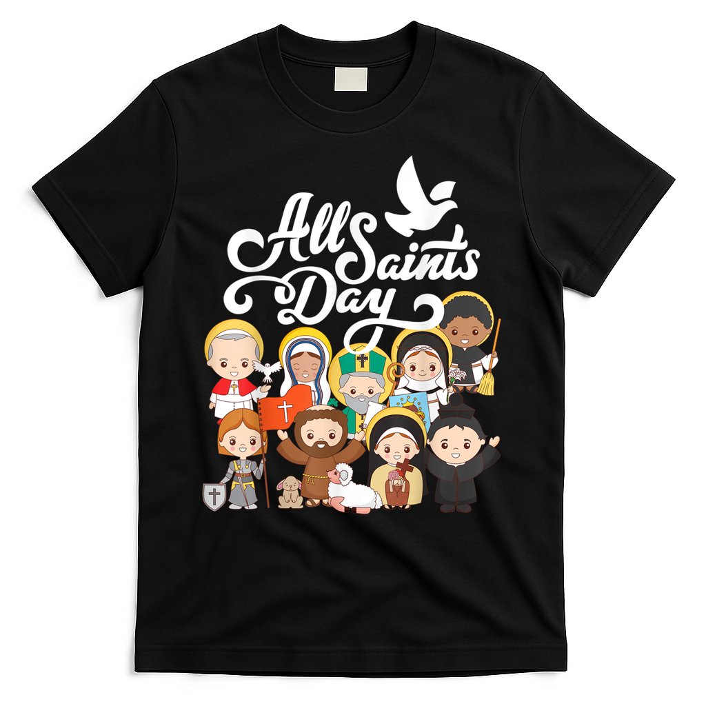 All Saints Day Kids Catholic St Francis Therese Joan Of Arc T-Shirt