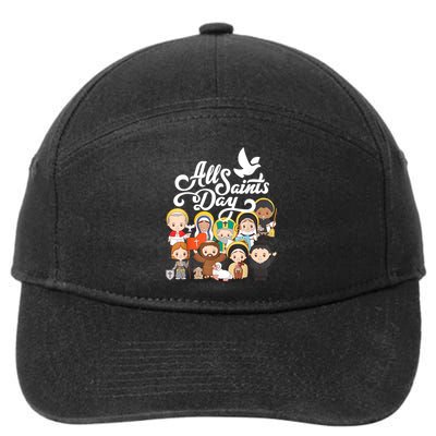 All Saints Day Kids Catholic St Francis Therese Joan Of Arc 7-Panel Snapback Hat