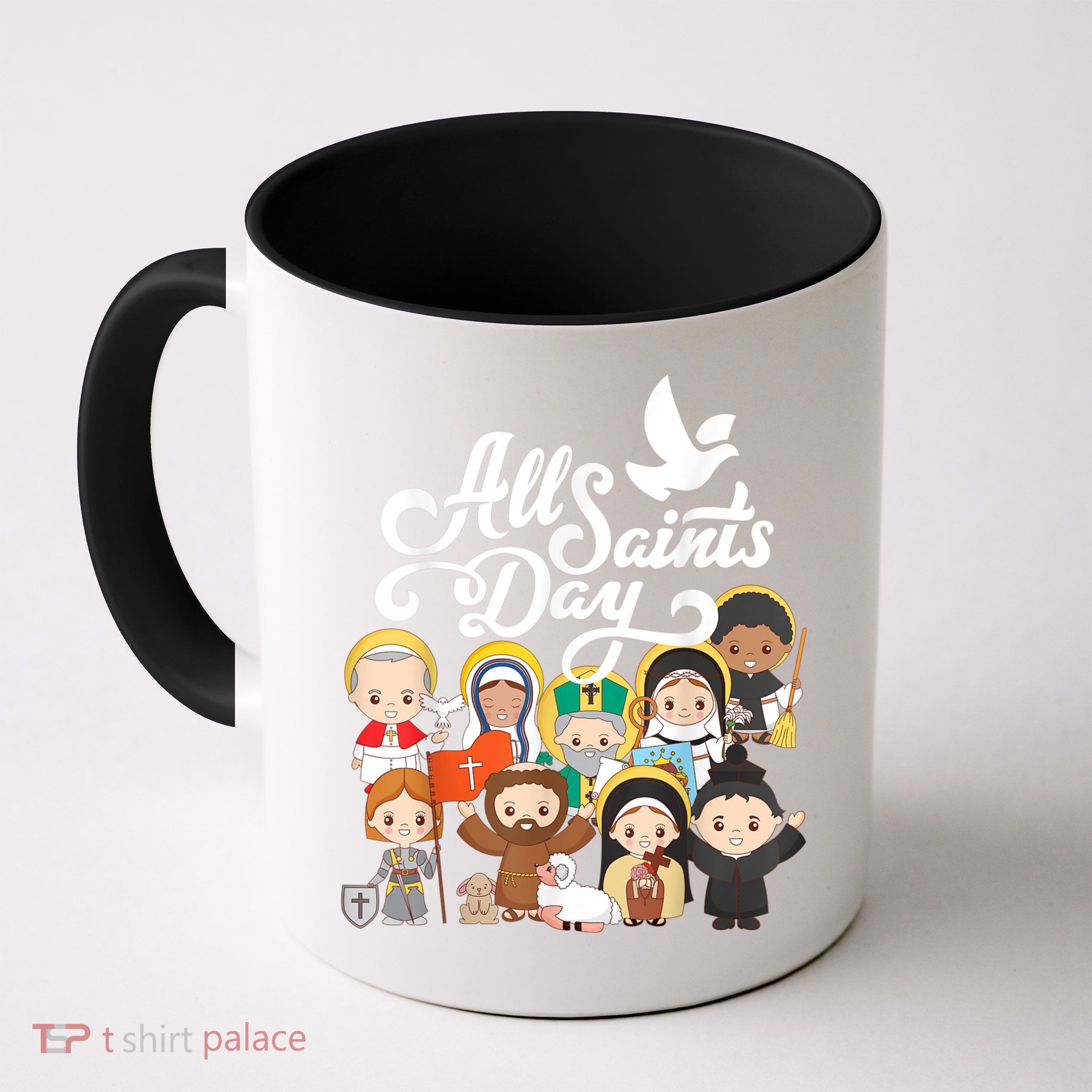 All Saints Day Kids Catholic St Francis Therese Joan Of Arc Mug