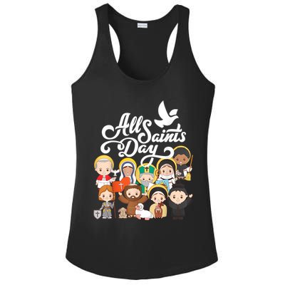 All Saints Day Kids Catholic St Francis Therese Joan Of Arc Ladies PosiCharge Competitor Racerback Tank