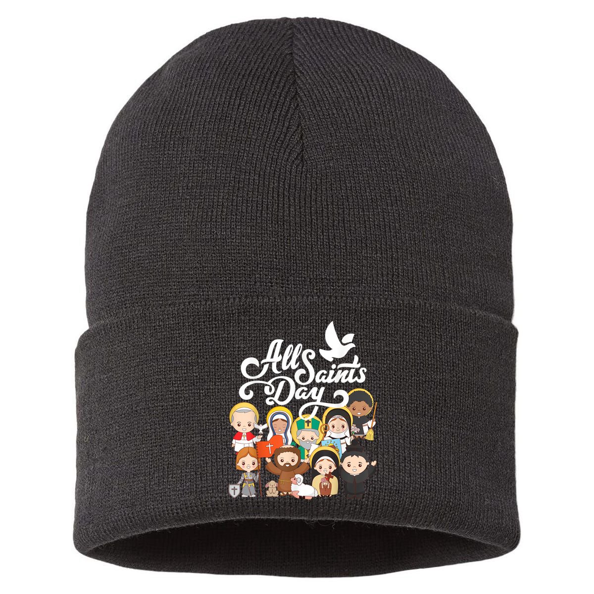 All Saints Day Kids Catholic St Francis Therese Joan Of Arc Sustainable Knit Beanie