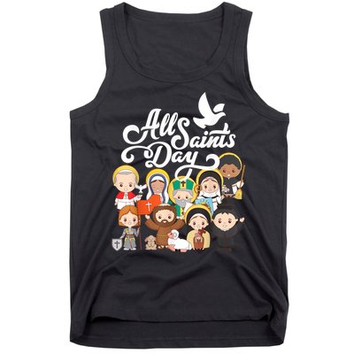 All Saints Day Kids Catholic St Francis Therese Joan Of Arc Tank Top