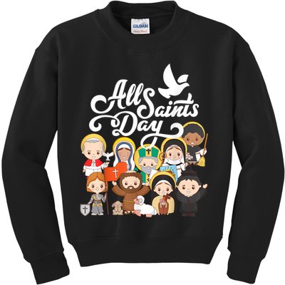 All Saints Day Kids Catholic St Francis Therese Joan Of Arc Kids Sweatshirt