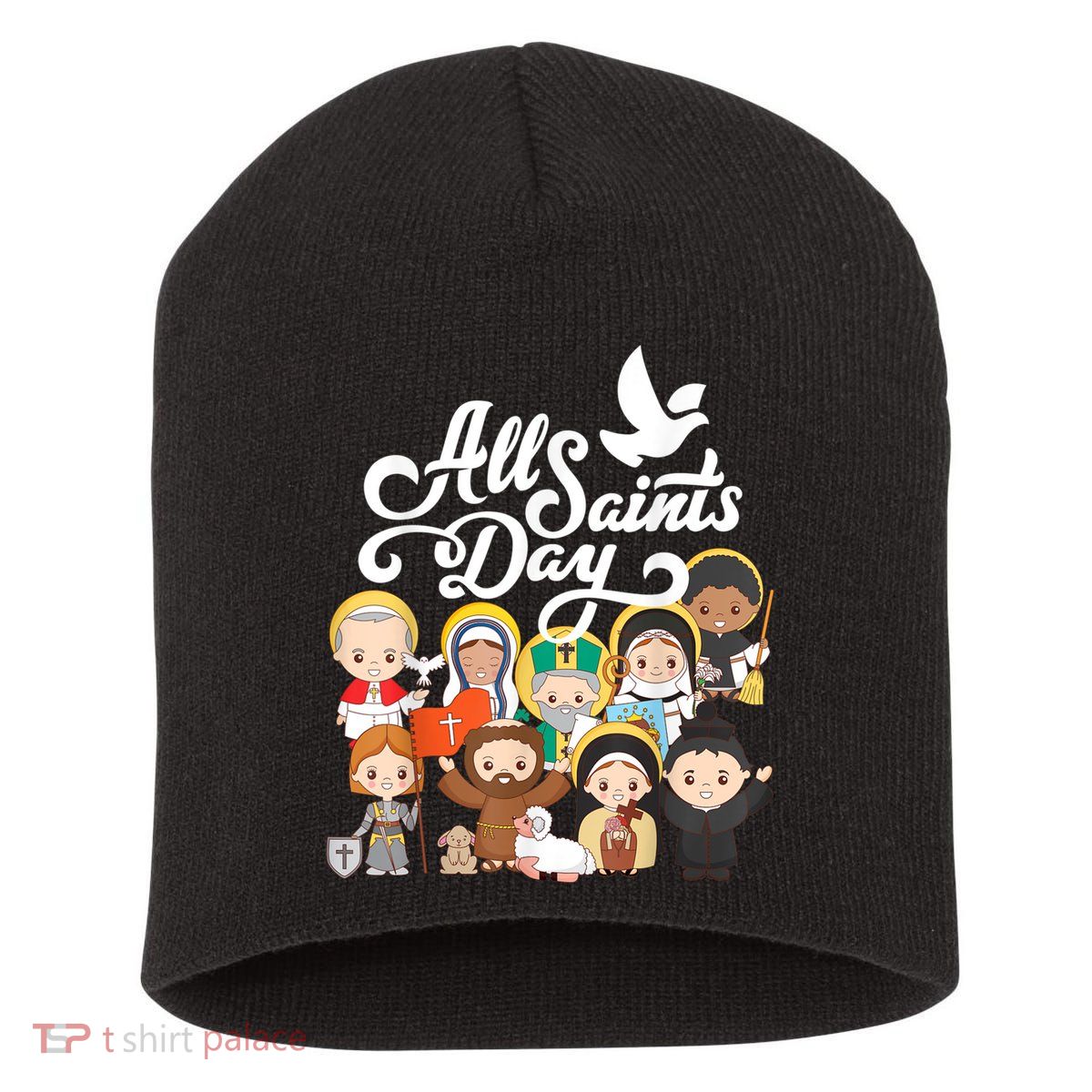 All Saints Day Kids Catholic St Francis Therese Joan Of Arc Short Acrylic Beanie