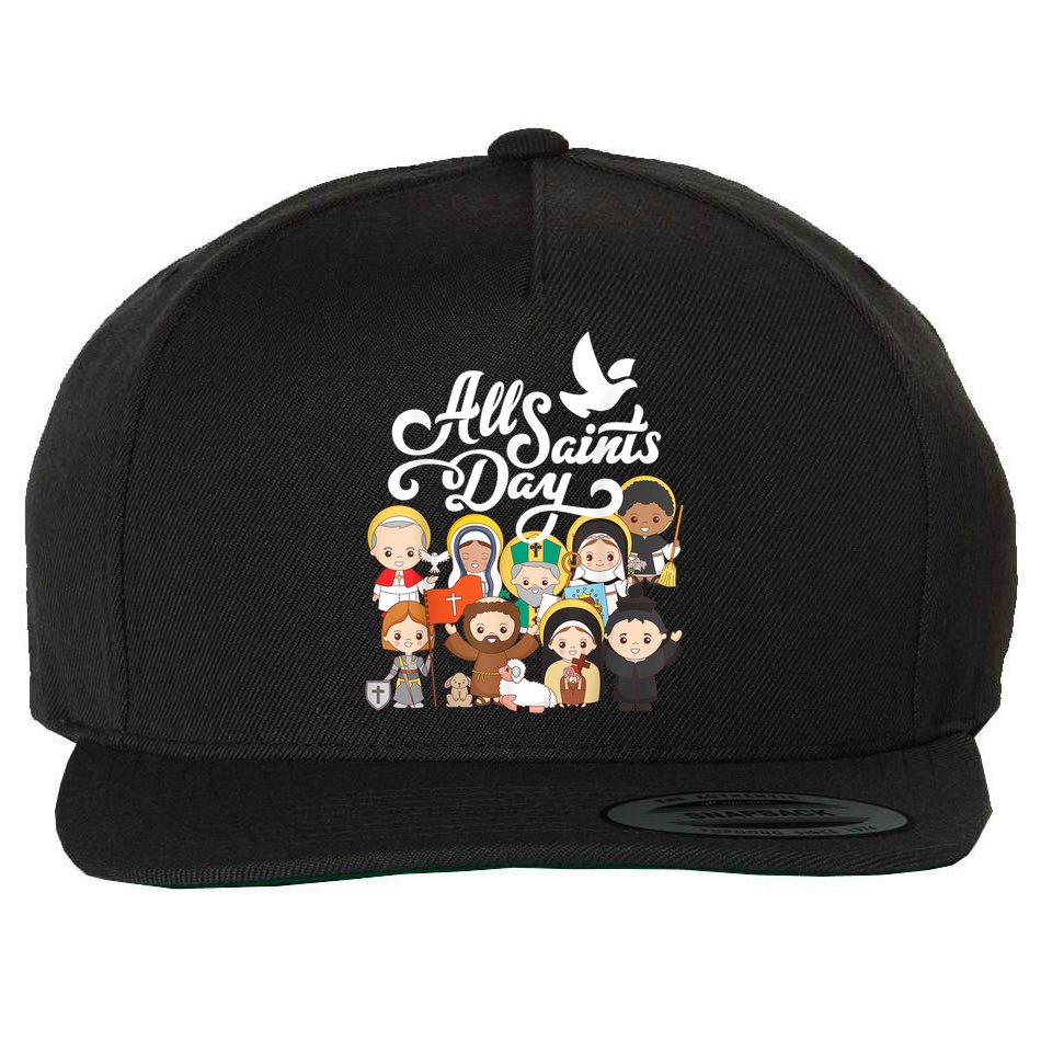 All Saints Day Kids Catholic St Francis Therese Joan Of Arc Wool Snapback Cap