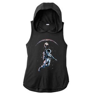 Astronaut Slam Dunk Space Basketball Ladies PosiCharge Tri-Blend Wicking Draft Hoodie Tank