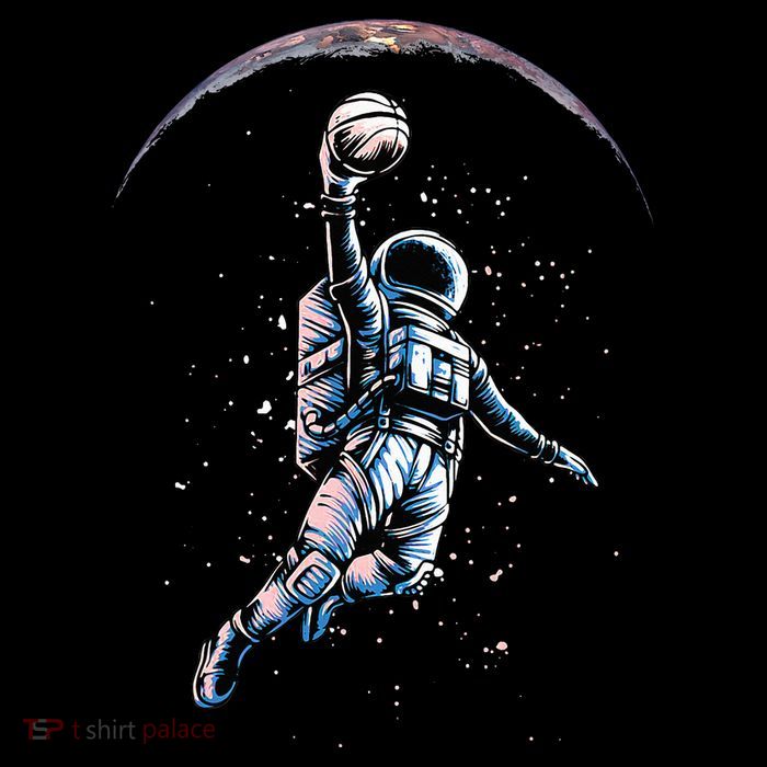 Astronaut Slam Dunk Space Basketball Stripe Pom Pom Beanie