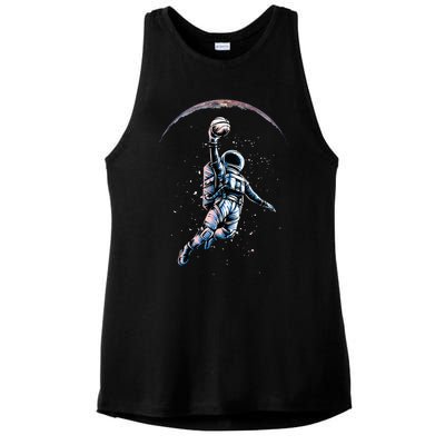 Astronaut Slam Dunk Space Basketball Ladies PosiCharge Tri-Blend Wicking Tank